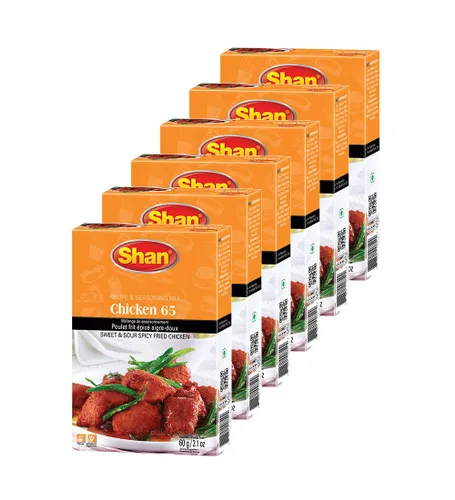 Vista 263 de Shan Chicken 65 - Mezcla de recetas y condimentos de 2.1 oz (60 g) - Polvo de especias para pollo frito picante agridulce - Adecuado