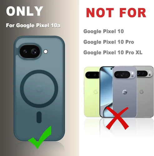 Vista 1165 de Funda para Google Pixel 10 Pro XL, cubierta magnética mate, color negro Fit for MagSafe, Screen Protector included, Shockproof Military Grade