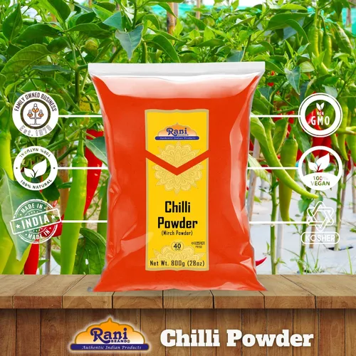 Vista 5 de Rani - Polvo de chile (Mirchi), especia india molida, 28 onzas (28.22 oz) ~ Todo natural, sin sal Vegano Sin colores Apto para gluten Sin