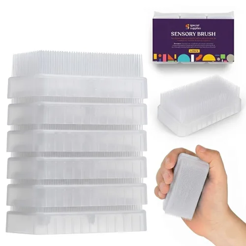 Vista 9 de Special Supplies Cepillo de terapia sensorial para cepillado ocupacional y sensorial, herramientas estimulantes y calmantes para niños y adultos