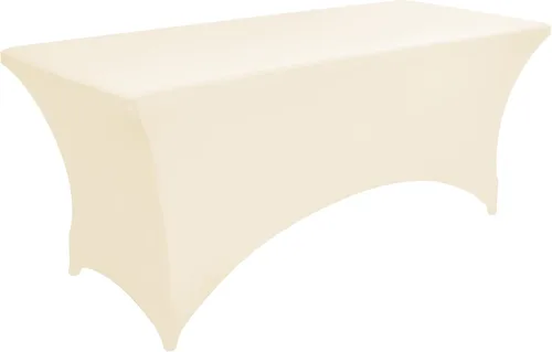 Vista 8 de Paquete de 2 Cubiertas de Mesa de Spandex de 4 pies para Mesas Plegables Rectangulares - Manteles Elásticos Ajustados Resistentes a las Arrugas
