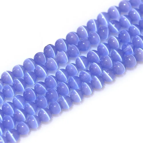 Vista 21 de GEM-Inside - Cuentas sueltas de ojo de gato de 0.236 pulgadas (0.236 in), redondas, de cristal azul ácido, cuentas de energía para fabricación