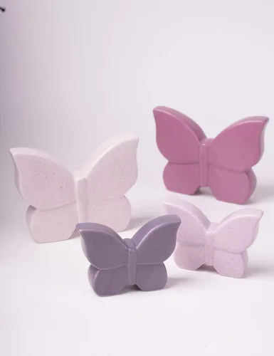 Vista 10 de Estatua de decoración de mariposa, estatua de animal, regalo, escultura de arte moderno para sala de estar, dormitorio, hogar, crema de cerámica
