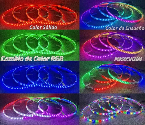 Vista 4 de 17.5 "triple fila RGB persiguiendo luces de rueda LED para camión