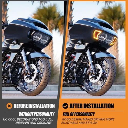 Vista 7 de Luces LED de ventilación para faros delanteros, luz de circulación para Harley Road Gilde FLTRX 2015-2023 (transparente)
