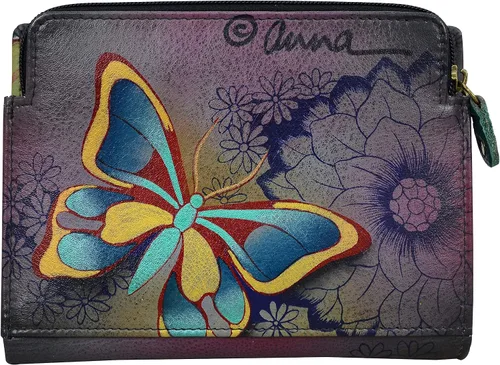 Vista 2 de Anna By Anuschka Cartera de mano de cuero genuino pintada a mano para mujer
