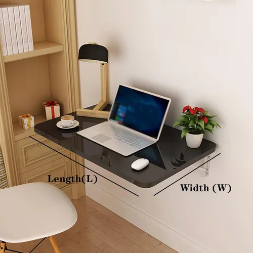 Vista 6 de Escritorio plegable para montaje en pared, mesa plegable portátil para espacios pequeños, cuarto de servicio, hogar, bar, cocina, comedor