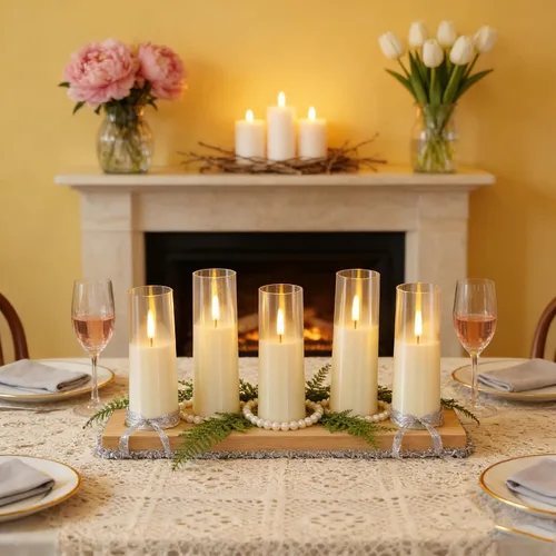 Vista 2 de MUMCHASI 8 piezas de velas sin llama, velas operadas por batería, velas LED parpadeantes con control remoto, llama danzante realista, diseño