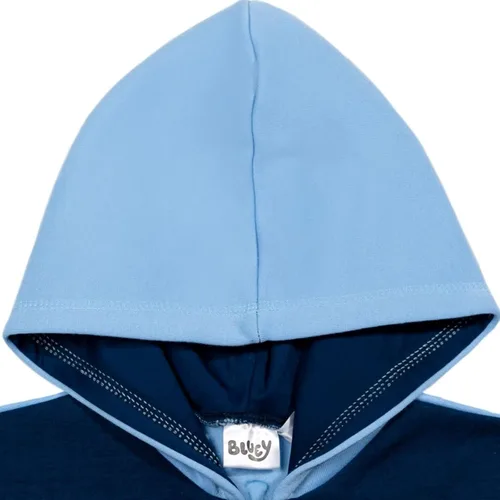 Vista 7 de Bluey Sudadera con capucha de forro polar con media cremallera para niños pequeños a grandes Azul