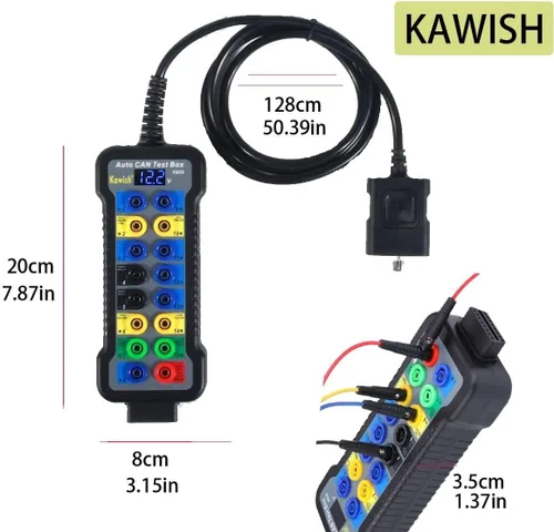 Vista 4 de Caja de ruptura OBD2 KAWISH Detector de protocolo OBDII Auto de 16 pines con pantalla LCD para detección de comunicación de protocolo
