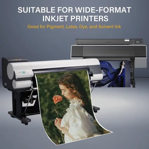 Vista 3 de 1 rollo de papel fotográfico brillante RC de alta calidad de 24 pulgadas x 100 pies de ancho, impresión de inyección de tinta. Nueva actualización
