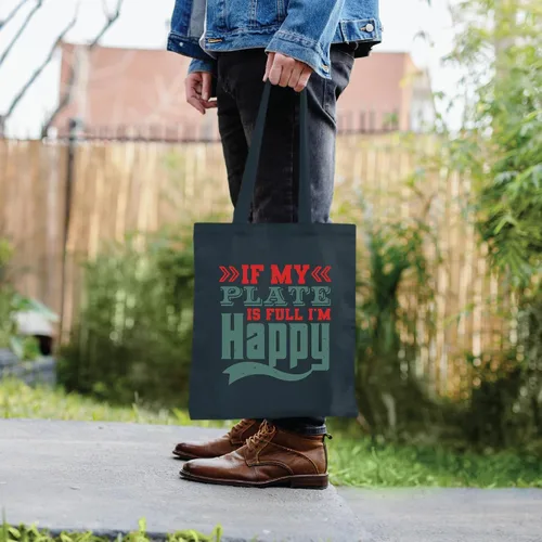 Vista 4 de Gift of Cheer Food and Drink Lovers Enjoy Life Navy Black Multicolor Canvas Tote Bag