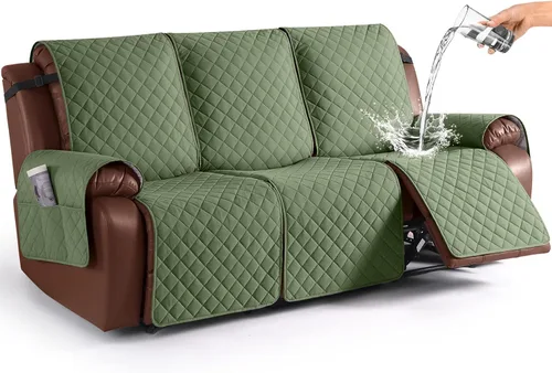 Vista 44 de KinCam Funda impermeable para sofá biplaza reclinable, funda antideslizante para sofá reclinable de 2 asientos, funda de sofá reclinable, protector