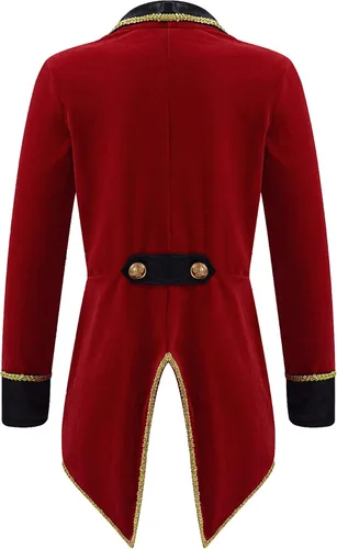 Vista 2 de Loloda Disfraz de circo de maestro de ceremonias para niños, uniforme de espectáculo, Halloween, cosplay, disfraz