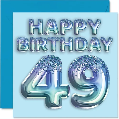 Vista 107 de Stuff4 Tarjeta de primer cumpleaños para niños, globo de fiesta con purpurina azul, tarjetas de feliz cumpleaños para niño de 1 año, nieto, hijo, 57