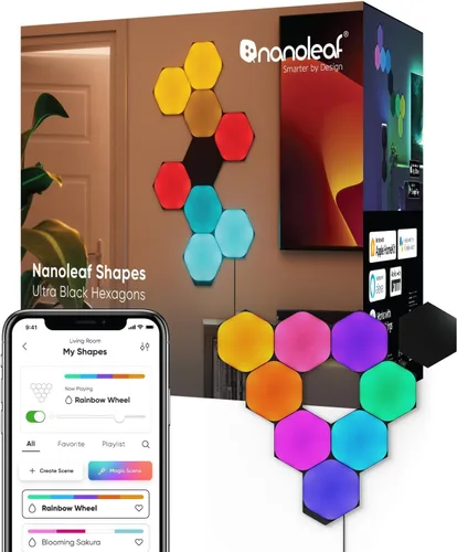 Vista 10 de Nanoleaf Shapes Hexagons Smarter KIT 7 Paneles - Multicolor