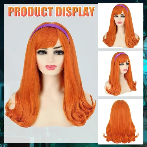 Vista 10 de Peluca de cosplay estilo Bob azul oscuro + horquilla de libélula + collar para fiesta, disfraz de Halloween, peluca de mujer