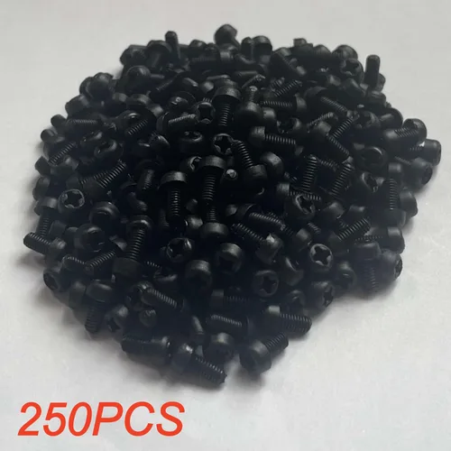 Vista 7 de NACX M3 x 0.236 in Negro Pan Cabeza Redonda Nylon Máquina Tornillo Tornillo Sujetador, Phillips Drive, 250Pcs