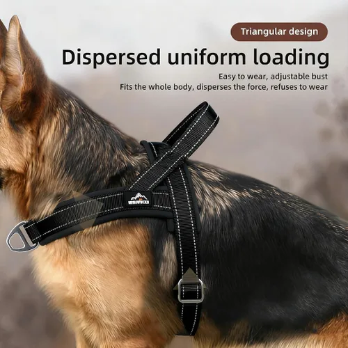 Vista 4 de Arnés para perro sin escape, chaleco ajustable para perros pequeños a grandes Arnés acolchado resistente con diseño triangular y hebillas de fácil