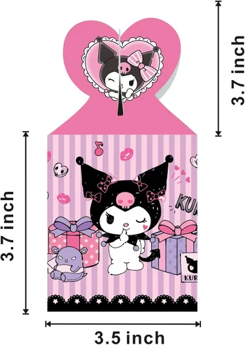 Vista 4 de ARHAVI 12 cajas de regalo de fiesta Kuromi, My Melody y Kuromi suministros de fiesta de cumpleaños para decoraciones de fiesta Kawaii