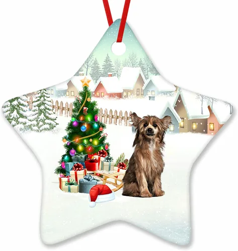 Vista 52 de Prezzy Airedale Terrier - Adorno para decoración de árbol de Navidad, regalos lindos para amantes de los perros, para familiares y amigos, nuevo
