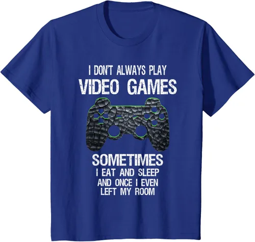 Vista 62 de Funny Gamer Video Games - Camiseta para niños y adolescentes, ajuste clásico, color negro, mezcla de algodón, Negro