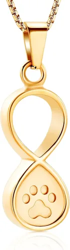 Vista 9 de Oinsi Infinity Love Joyería de Cremación de Mascotas para Cenizas de Perro/Gato Recuerdo Funerario Collar con Colgante de Urna Joyería Conmemorativa