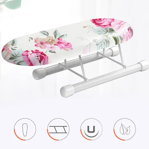 Vista 7 de Plplaaoo Mini tabla de planchar plegable para mangas y collares Tabla de planchar de mesa para el hogar y viajes Mini tablas de hierro