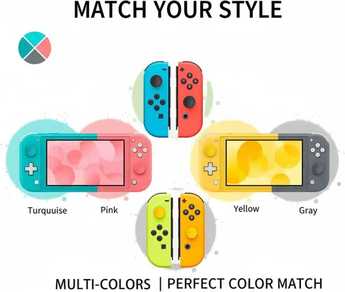 Vista 5 de Ferkurn Joystick Replacement Cap Thumb Grip Compatible with Switch Joycon Switch OLED& Lite, Joycon Grip Button Stick Cover Controller 3D Analog