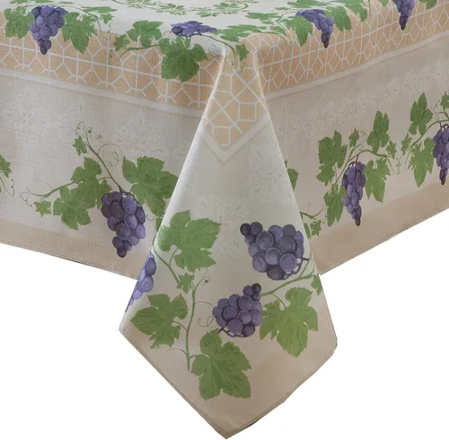Vista 3 de Home Bargains Plus Mantel cuadrado de tela, 52 x 52 pulgadas, vino de Burdeos Provenza, para interiores y exteriores, resistente a las manchas y al
