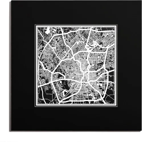 Vista 128 de O3 Design Studio San Diego, CA Paper Cut Map Matted Grey 20x20 in Paper Art