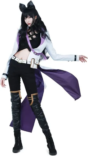 Vista 3 de miccostumes Disfraz de cosplay negro de cazadora de anime para mujer