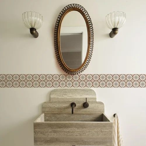 Vista 3 de Alwayspon 12 calcomanías de azulejos de pared retro florales mate para transferir, despegar y pegar, calcomanías de vinilo autoadhesivas