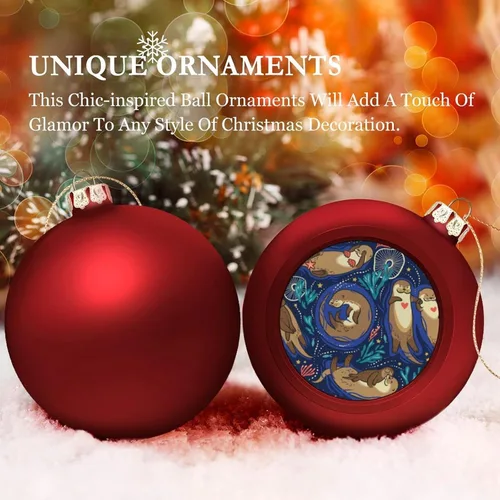 Vista 229 de Boobs Funny Shatterproof Matte Christmas Balls for Tree Wreath Home Decor 1PCS
