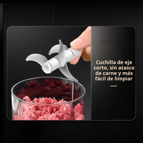 Vista 4 de Mini procesador eléctrico de alimentos, procesador de alimentos portátil USB de 4 tazas, picador de ajo, para cortar en cubitos, picar y hacer puré