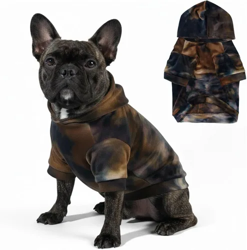 Vista 7 de Mklhgty: sudadera con capucha tie dye para perros y gatos, suéter para cachorros, sudadera, abrigo para clima frío, ropa para mascotas para perros