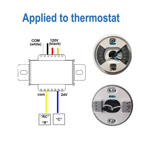 Vista 5 de Transformador de control 40VA, primario 120, 208, 240V secundario 24V, para Rheem 46-101905-01, PF42440 44504 4031F, termostato, adaptador