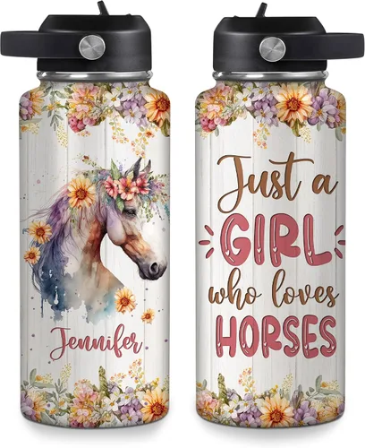 Vista 12 de Hyturtle Botella de agua personalizada con diseño de oso – Botella de acero inoxidable aislada de viaje con tapa a prueba de fugas, 18 onzas, 32