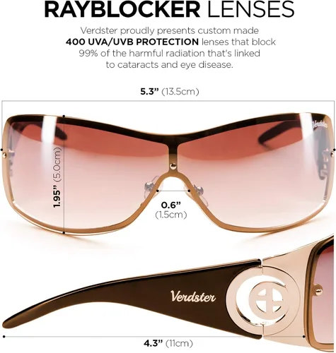 Vista 7 de Verdster Cosmo - Gafas de sol envolventes para mujer no polarizadas con protección UV gafas de sol Y2k de gran tamaño para mujer