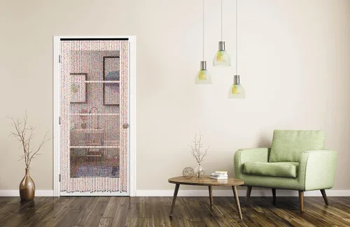 Vista 6 de 41 Hebras Cortina de Cuentas para Puerta de Madera Natural Bambú Colorida Arcoíris Hippie Boho Bohemio Cuentas para Entrada 36 pulgadas x 79
