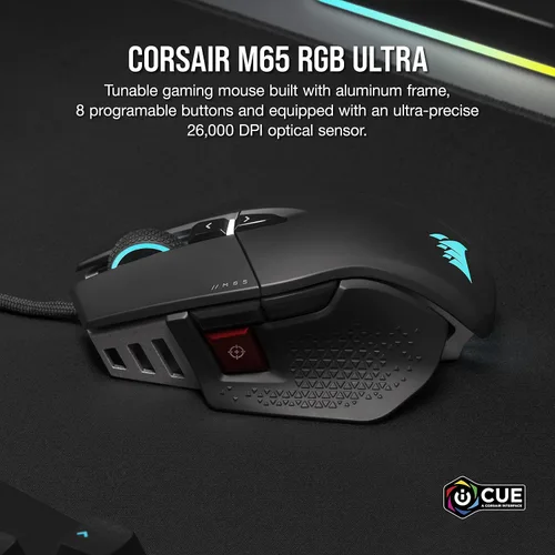 Vista 2 de CORSAIR Ratón para juegos M65 RGB Ultra, FPS sintonizable (renovado)