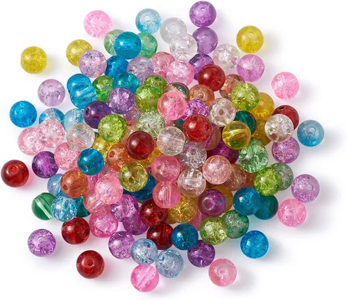 Vista 27 de Craftdady - 500 piezas de cuentas de vidrio redondas de 4 mm esmeriladas transparentes con cristal mate. Cuentas de vidrio esféricas pequeñas y 20