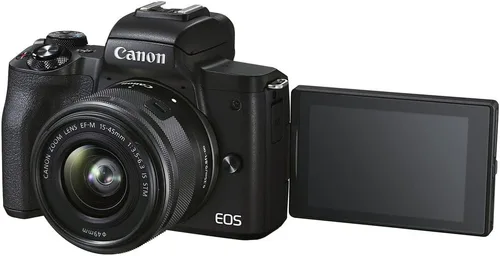 Vista 6 de Canon Cámara sin espejo EOS M50 Mark II con lentes de 0.591-1.772 in y 2.165-7.874 in (negro) (4728C014) + monitor 4K + VideoMic Rode + tarjeta