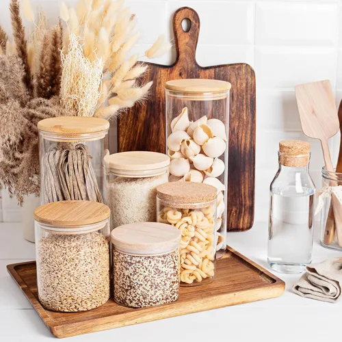 Vista 7 de PATIKIL Tapas para tarros de conservas de madera de boca regular, tapas de tarro de conserva, tapas de madera de bambú con bola hermética