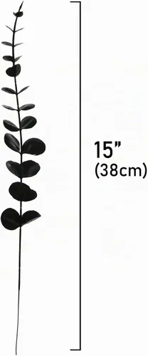 Vista 3 de Tinsow 26 Tallos de Eucalipto Artificial Negro Flores Falsas de Halloween Eucaliptos Hojas de Tacto Real Centro de Mesa Decoración para el Hogar