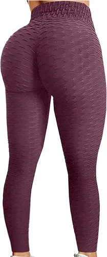 Vista 2 de OUDLLY Pantalones para mujer Bubble Fitness Cintura Ejercicio Hip Yoga Running Alta Levantamiento Pantalones Yoga Pantalones Yoga Pantalones