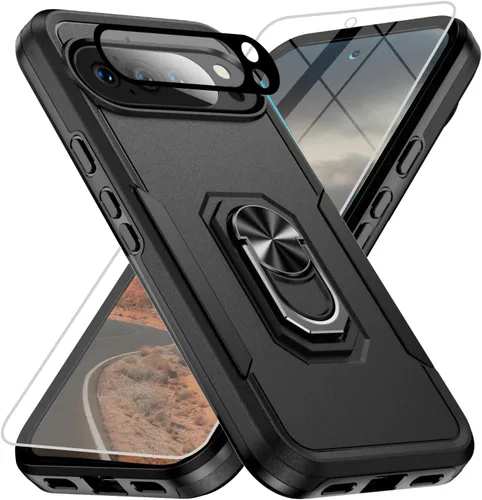 Vista 46 de Funda para Google Pixel 9 Pro XL [protección contra caídas de grado militar de 15 pies] con protector de pantalla y protector de lente, resistente a