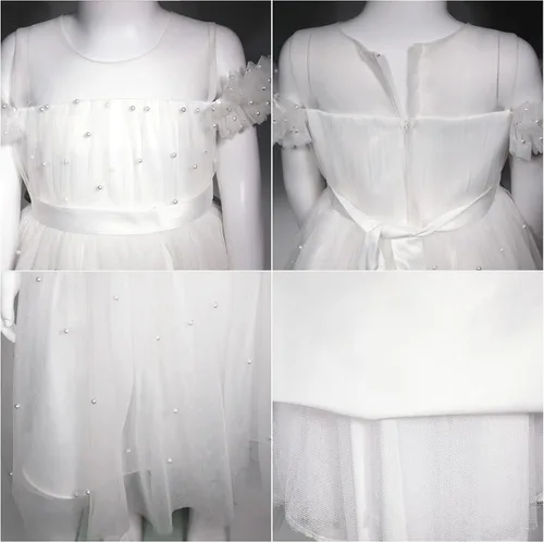 Vista 4 de Gripooaven Vestidos de flores para niñas de 3 a 8 años para cumpleaños, boda, fiesta, Amarillo