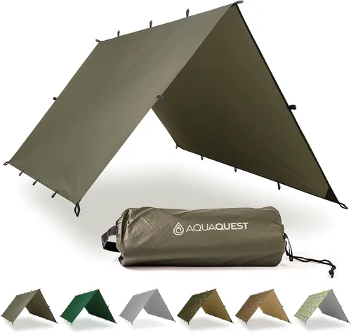 Vista 7 de AquaQuest Lona Safari – Ligera impermeable (0.197 in) con costuras selladas Ripstop para mochileros, senderismo y camping en hamacas