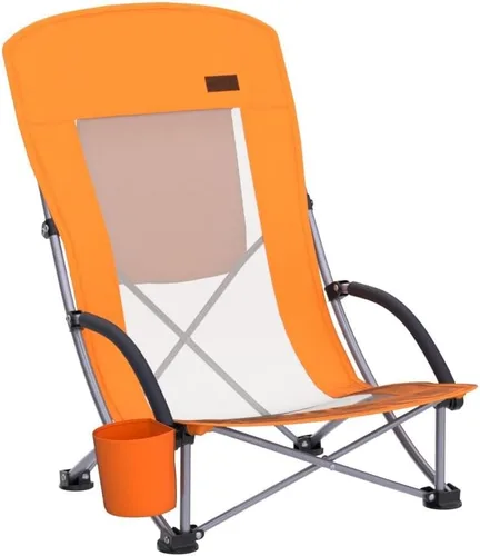 Vista 5 de Nice C Silla de playa, sillas de playa para adultos, paquete de 2 con enfriador compacto de respaldo alto, portavasos y bolsa de transporte
